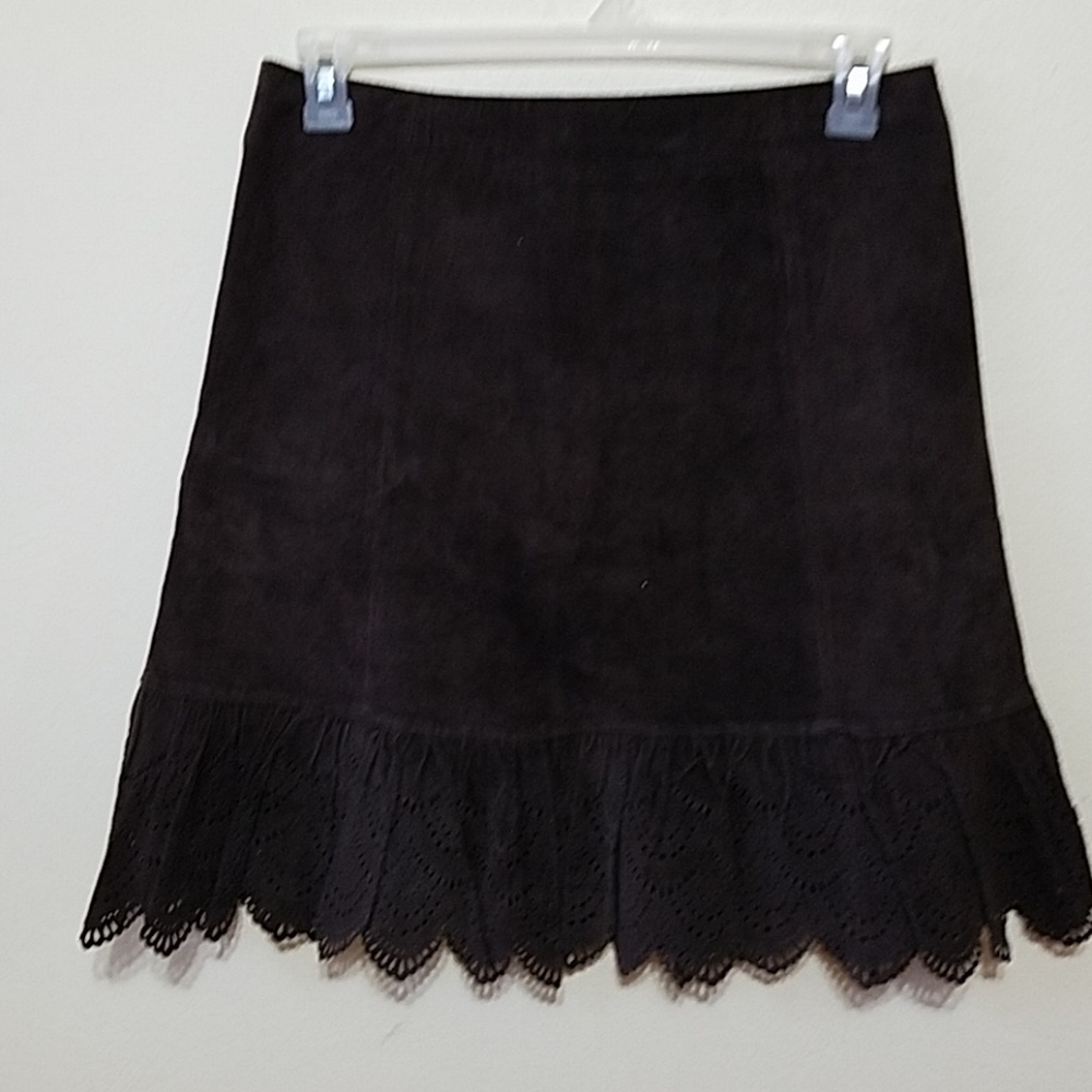 C. ELEVENSES Brown Leather Skirt